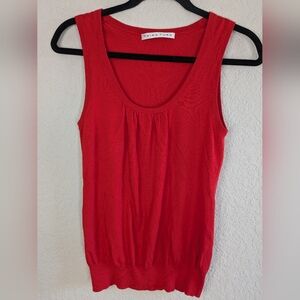 Trina Turk Red Sleeveless Knit Top Cotton Modal CHECK MEASUREMENTS